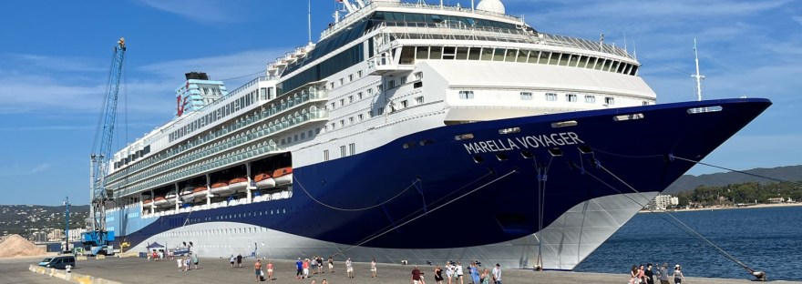 Marella Voyager cruise ship docked in Palamós, Spain