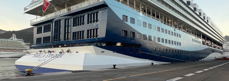 The aft of Marella Explorer docked in Santa Cruz de Tenerife